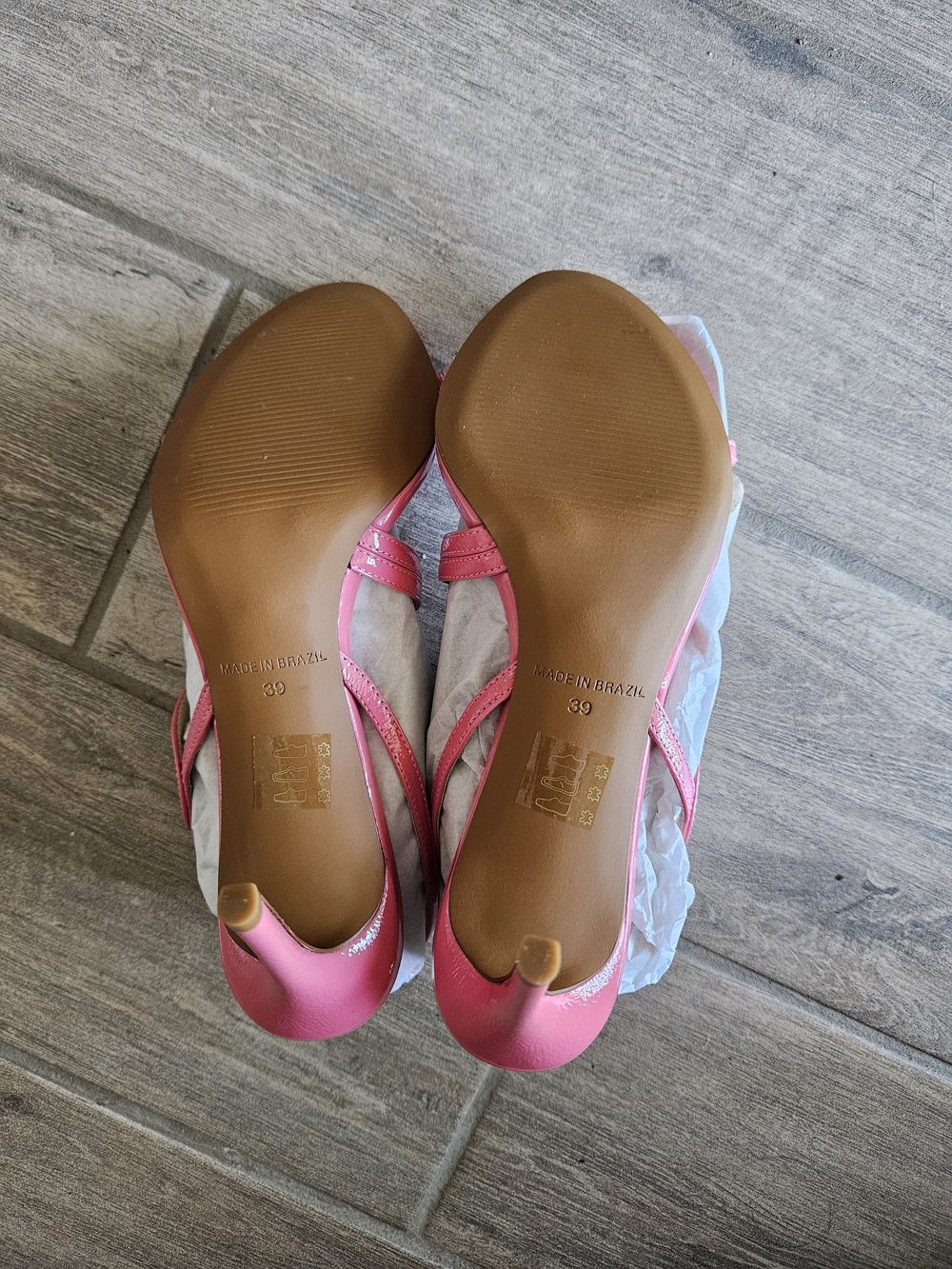 Anthropologie Pink Patent Strappy Heeled Sandals - Picture 3 of 9